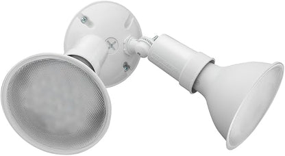Lithonia Lighting Outdoor Flood Light Fixture, Adjustable Twin Par Flood Light Holder, Safety and Security, 120 Volts, Uses 2 Lamps Up to 150W (Not Included), White, 6-Pack (OFTH 300PR 120 WH CP6 M4)