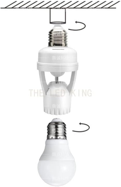 Smart 110V-240V 60W PIR Induction Infrared Motion Sensor E27 LED Lamp Base Holder With Light Control Switch Bulb Socket Adapter - (Color: Type B)
