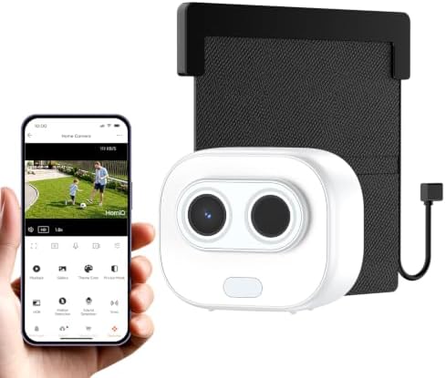 Solar Window Security Camera, Indoor Cam with Rechargeable Battery