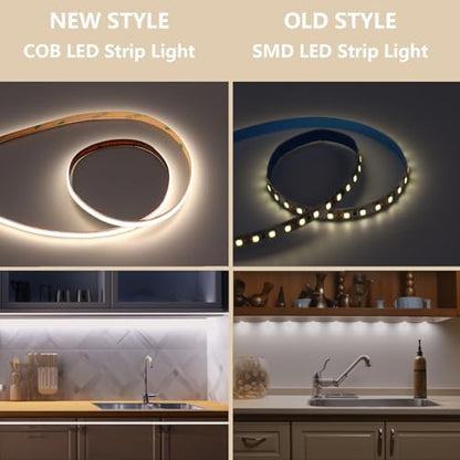 BENLUN 24V CCT COB LED Strip Lights 65.6ft with Remote and Power Supply