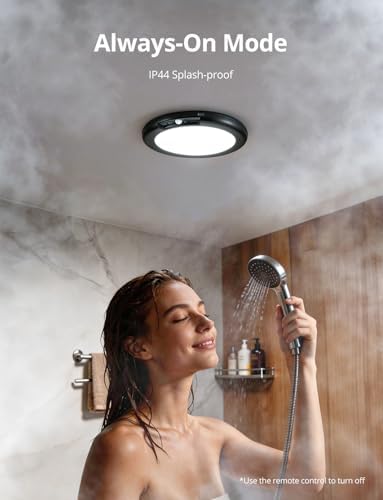 Bojim Black Rechargeable Shower Light for Inside Motion Sensor for Closet
