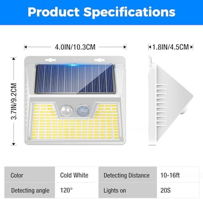 Peasur Solar Outdoor Lights [20 Pack/140LED], 3000K Solar Motion Sensor Outdoor Powered Security Lights 3 Working Modes Waterproof for Outside Garden Yard, White Frame