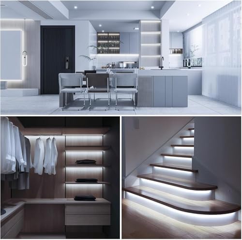 DAYBETTER Smart COB LED Strip Lights, 6500K Daylight White, 16.4FT Dimmable