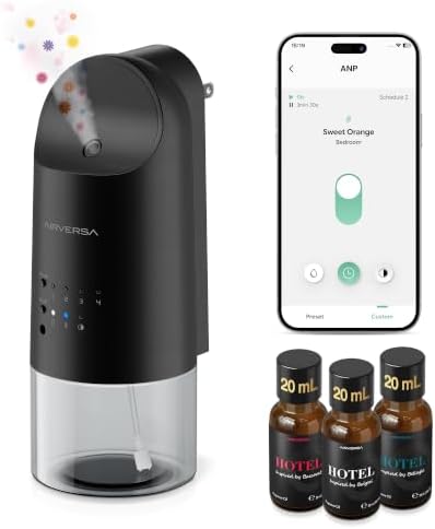 Airversa ANP Smart Plug in Wall Waterless Essential Oil Diffuser, Black