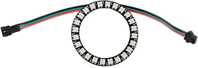 24 Bits WS2812 LED Ring with SM2.54-3P Wire, 24 X WS2812B 5050 RGB LED Full Color Module DC5V with Integrated Drivers Individually Programmable for Arduino Raspberry Pi ESP8266 Nodemcu
