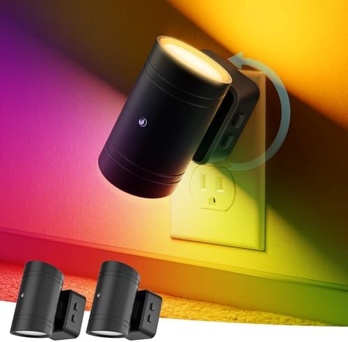 Briignite Night Lights Plug into Wall, 10-Color Changing RGB Night Light