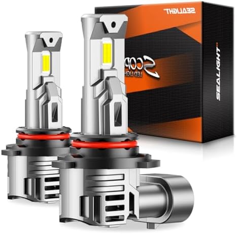 SEALIGHT 9005/HB3 Light Bulbs Combo, 50000LM 1000% Ultra Brightness, Real 1:1 Halogen Mini Size, 6500K Cool White, 60000Hrs Lifespan Pack of 2