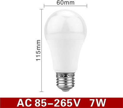 YSJX Lights, 4-Pack, LED Smart Sensor Bulb, E27 5W/7W/9W/12W AC85-265V Day Night Light, Outdoor Auto ON/Off Lamps, Household Bulbs(7W)