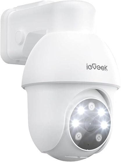 ieGeek 8MP PoE Security Camera System, 1pcs Wired Outdoor Cameras for Home Security with 355°Pan 90°Tilt, 8CH NVR with 2TB HDD, Automatic Human Tracking,AI Detection,2-Way Audio,Color Night Vision