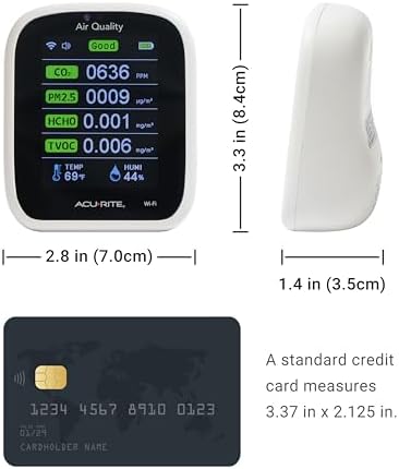 AcuRite Digital Indoor Thermometer and Hygrometer, Air Quality