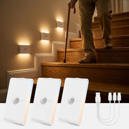 wowatt Rechargeable Stair Lights Motion Sensor Indoor, Wireless Night Light