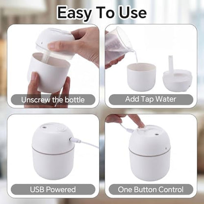 Hortsun 6 Pcs Mini Humidifiers, 220ml Humidifier for Plant,White