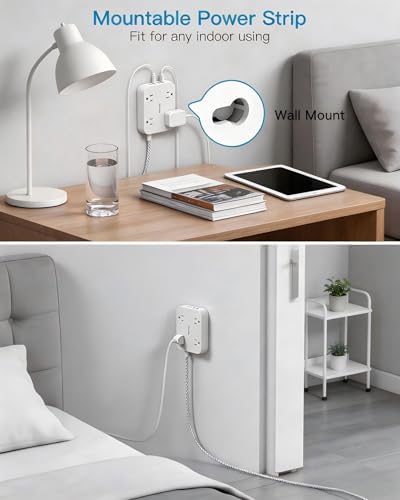Surge Protector Power Strip, 10Ft Extension Cord with 4 USB Ports(2 USB C)