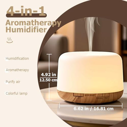 Essential Oil Diffuser, Ultrasonic Humidifier with LED Light