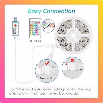 CHARKEE 25ft LED Strip Lights USB-Powered, Color Changing RGB LED Strip Lights for Bedroom/TV Backlight/Gaming Lighting, Music Sync SMD 5050 Flexible LED Lights with Remote/APP Control
