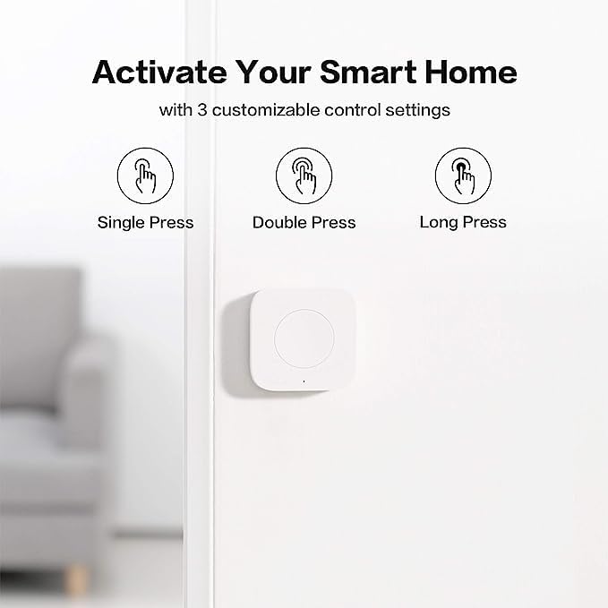 Aqara Zigbee 3.0 Wireless Mini Switch T1, Requires Aqara Hub,Versatile 3-Way Control Button for Smart Home Devices, Compatible with Apple Homekit, Works with IFTTT(OTA Update Support)