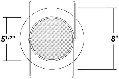 NICOR Lighting 6 inch White Recessed Shower Trim with Albalite Lens (17505)