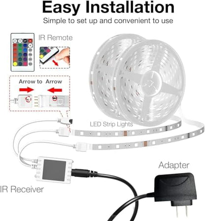 DAYBETTER Smart WiFi Led Lights, Phone App Controlled, Compatible with Alexa and Google Assistant, Timer Schedule, RGB Strip Color Changing Décor for Bedroom Party Kitchen, 25ft