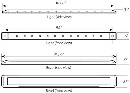 GG Grand General 75973 Green/Green Light Bar (10-1/8" Ultra Thin 12LED with Clear Pl Bezel)