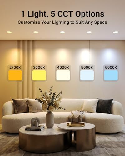 Sunco 96 Pack 6 Inch LED Flat Recessed Lighting, 5CCT, Ultra Thin, 12W