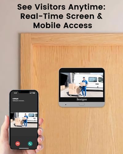 2K Video Peephole Doorbell Camera with 32GB Memory Card, Door Viewer with 4.3" Color Monitor, 8000mAh Battery, 170° Wide View, Motion Detection Alerts, Night Vision
