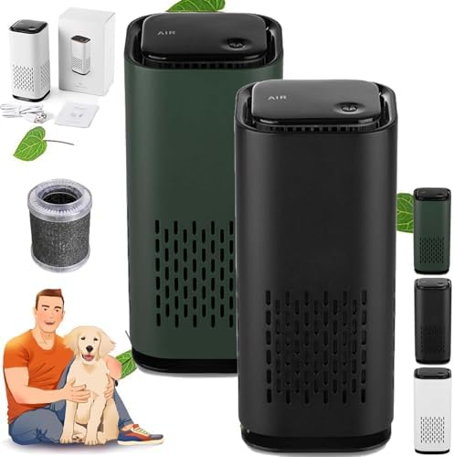 The Pet Air Purifier, Pet Air Purifiers for Home Pee Smell, with True Hepa 3-in-1 Filters, Covers up to 990 Ft² for Pet Hair, Allergies, Dust, Smoke (2pcs-B)