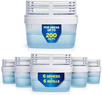 HUMYDRY Moisture Absorber 15.9oz, 6 Devices with 6 Refills, Unscented