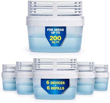 HUMYDRY Moisture Absorber 15.9oz, 6 Devices with 6 Refills, Unscented