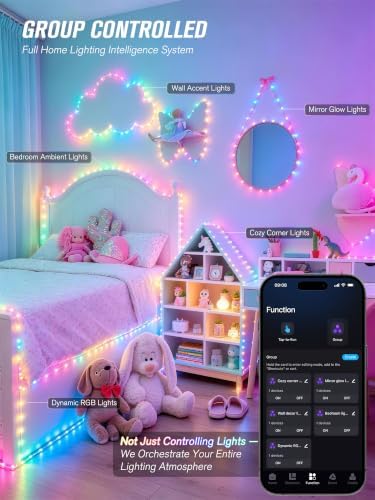 JMEXSUSS Smart RGB Fairy Lights, 33FT 100 LED Color Changing String Lights