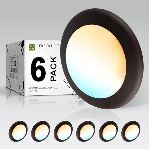 ASD 6 Pack Bronze LED Disk Lights 6 Inch, 5CCT Flush Mount Ceiling Light