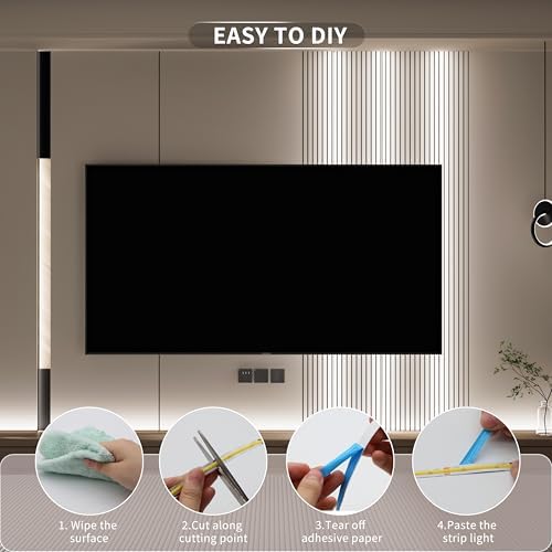 MIWISE COB LED Strip Light 32.8ft/10m,CRI 90+ Daylight White 6000K High Lumen Dimmable Super Bright Flexible DC24V LED Tape Light with Controller/Dimmer,for Cabinet Home Office DIY Lighting Projects