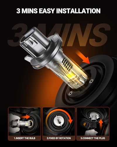 SEALIGHT H13/9008 LED Bulb, 1200% 60000LM Super Brighter than Origin, 6500K White Canbus Ready, IP68 25000RPM Cooling Fan with 80000Hrs Lifespan, 3Mins Fast Installation, 2 Pack