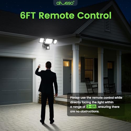 ALUSSO Motion Sensor Outdoor Lights with Remote 40W 4000LM Flood Light 120V