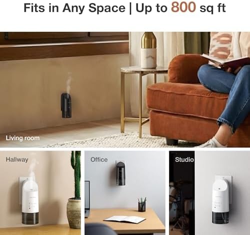 Airversa ANP Smart Plug in Wall Waterless Essential Oil Diffuser, Black