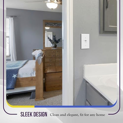 ENERLITES Toggle Light Switch Metal Wall Plate, 1-Gang, White Matte
