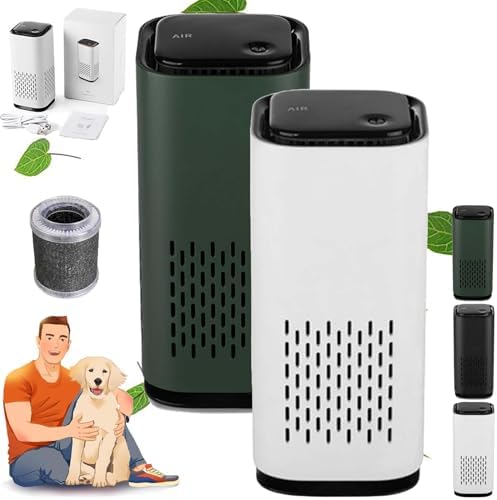 The Pet Air Purifier, Pet Air Purifiers for Home Pee Smell, with True Hepa 3-in-1 Filters, Covers up to 990 Ft² for Pet Hair, Allergies, Dust, Smoke (2pcs-C)