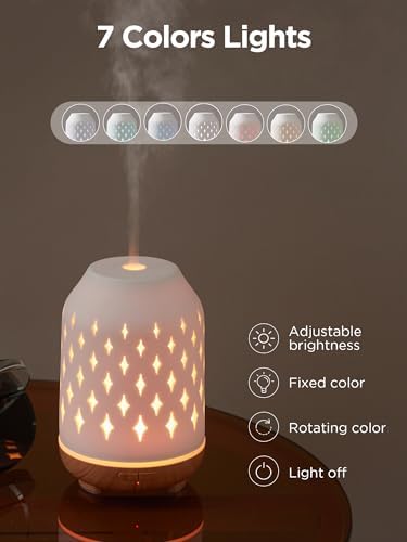 InnoGear 150ml Ceramic Essential Oil Diffusers for Home Humifidier, White