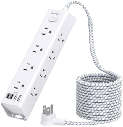 Surge Protector Power Strip - 10 FT Extension Cord with 12 AC Outlets 4 USB