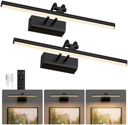 Battery Operated Wall Light, 13.8'', Set of 2, Black, RF Remote Control
