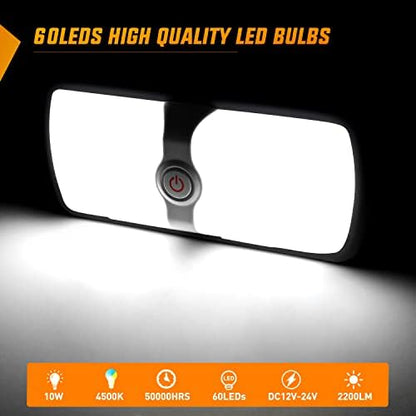 Nilight 5pcs 12V RV Interior Lights LED Ceiling Double Dome Light with ON Off Switch Lighting Natural White 4000-4500K for Car Trailer Camper Boat