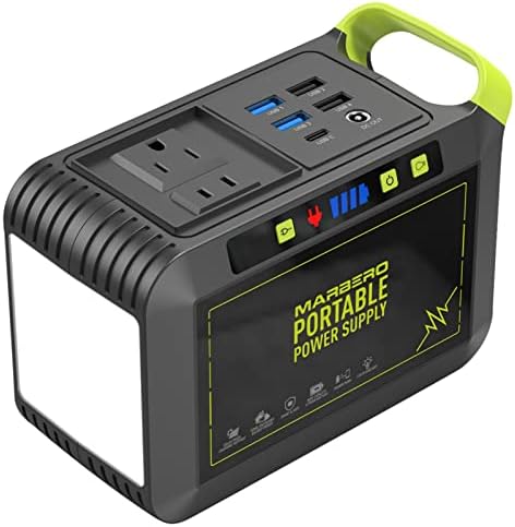 MARBERO Portable Power Station 88Wh, 120W Surge, Solar Generator 24,000mAh
