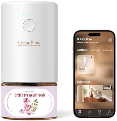 Essential Oil Diffuser for Home, Smart Waterless Diffuser SF101S Pro, Plug in Room Scent with Timer & 120-Day Natural Aroma – Orchid Breeze Air Fresh(Orchid Pink),1 Fl Oz (Pack of 1)