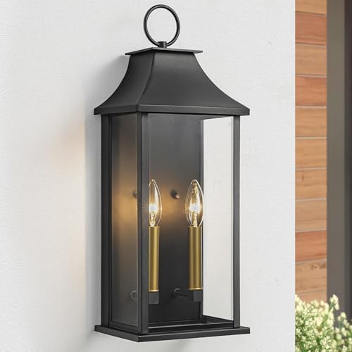 20.6" Large Dusk to Dawn Outdoor Wall Light, Modern Porch Lights