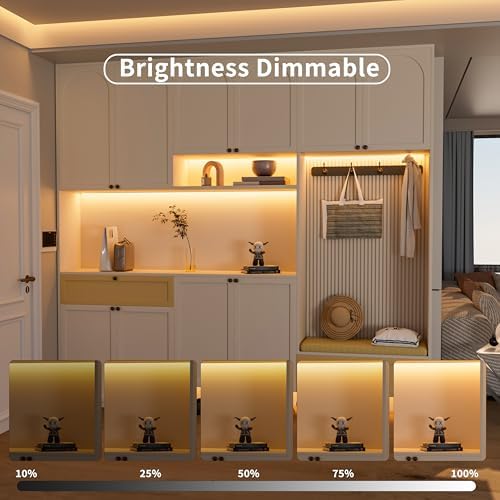 MIWISE COB LED Strip Light 20ft/6.1m,CRI 90+ Warm White 2700K High Lumen Dimmable Super Bright Flexible DC24V LED Tape Light with Controller/Dimmer,for Cabinet Home Office DIY Lighting Projects