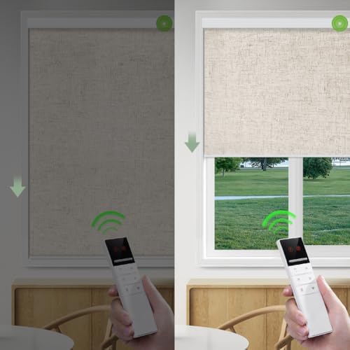 ZSHINE Motorized Blackout Roller Shades Remote Control Rechargeable(82067K)