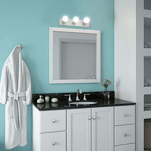 Design House 519280 Contemporary 3-Light Indoor Vanity Light Dimmable for Bathroom Bedroom Vanity Makeup, Satin Nickel
