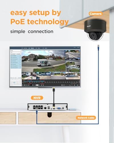 PoE Security Camera System Outdoor 5MP with 2TB HDD, PD54B0608-5M