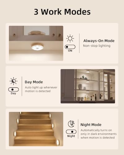 EZVALO Under Cabinet Lighting with Charging Station, 1000mAh Rechargeable Puck Lights with Remote, 3 Color Temps & 12 RGB Closet Lights, Dimmable Motion Sensor Lights for Shelf, Kitchen (6 Packs)