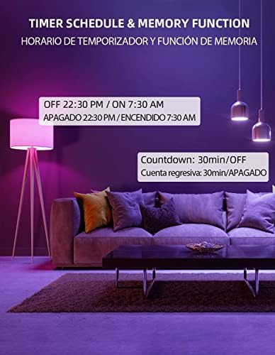 Smart WiFi LED Light Bulbs, Compatible with Alexa and Google Home Assistant, Music Sync Multi Color Changing Bulb, A19 E26 10W 900LM (80W Equivalent), 6-Pack, White, MKA19