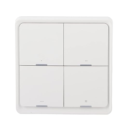 Fydun Wireless Scene, 4-Way Wall Panel with Mobile App Control, No Wiring Required, Home Automation Remote Controller Bedrooms, Kitchens & Bathrooms